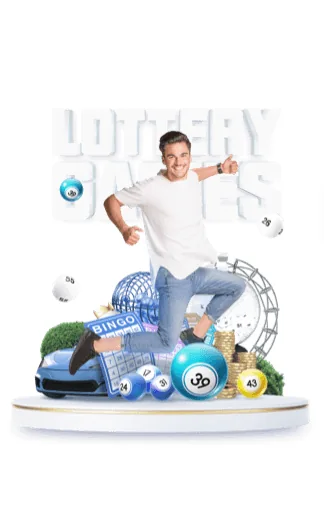 人物、彩色号码球与LOTTERY GAMES文字的合成画面